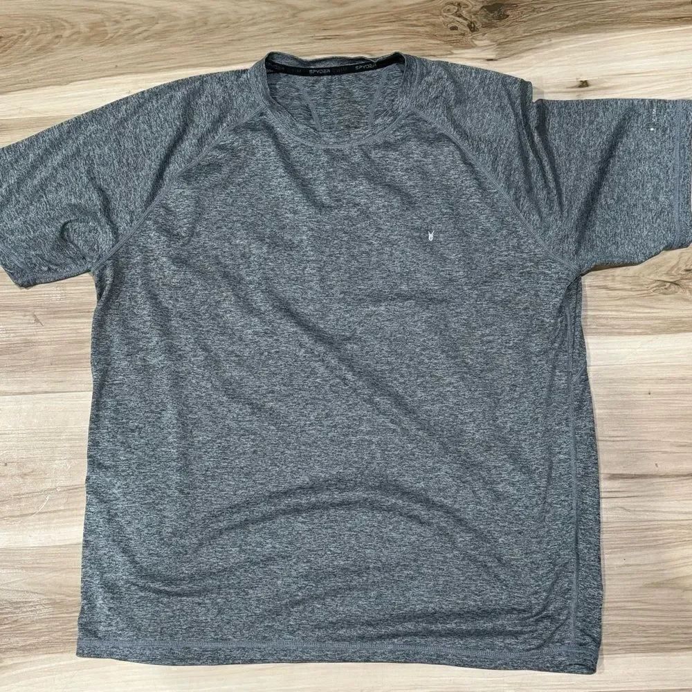 Spyder Men Moisture Wick Grey Tee Shirt Men’s XL